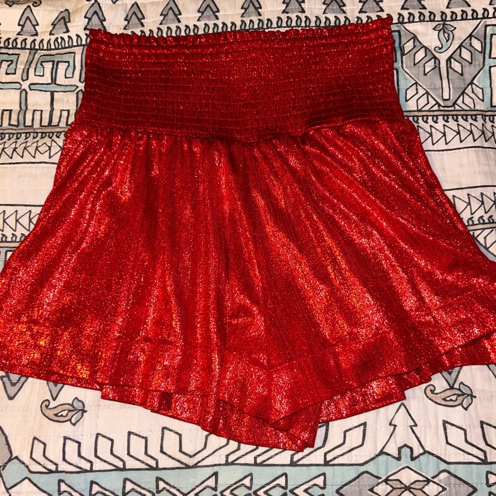 TCEC Red Flowy Shorts